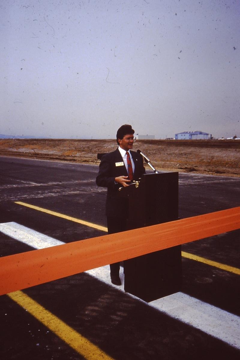 Dedicating a new runway at Jeffco, October 1993