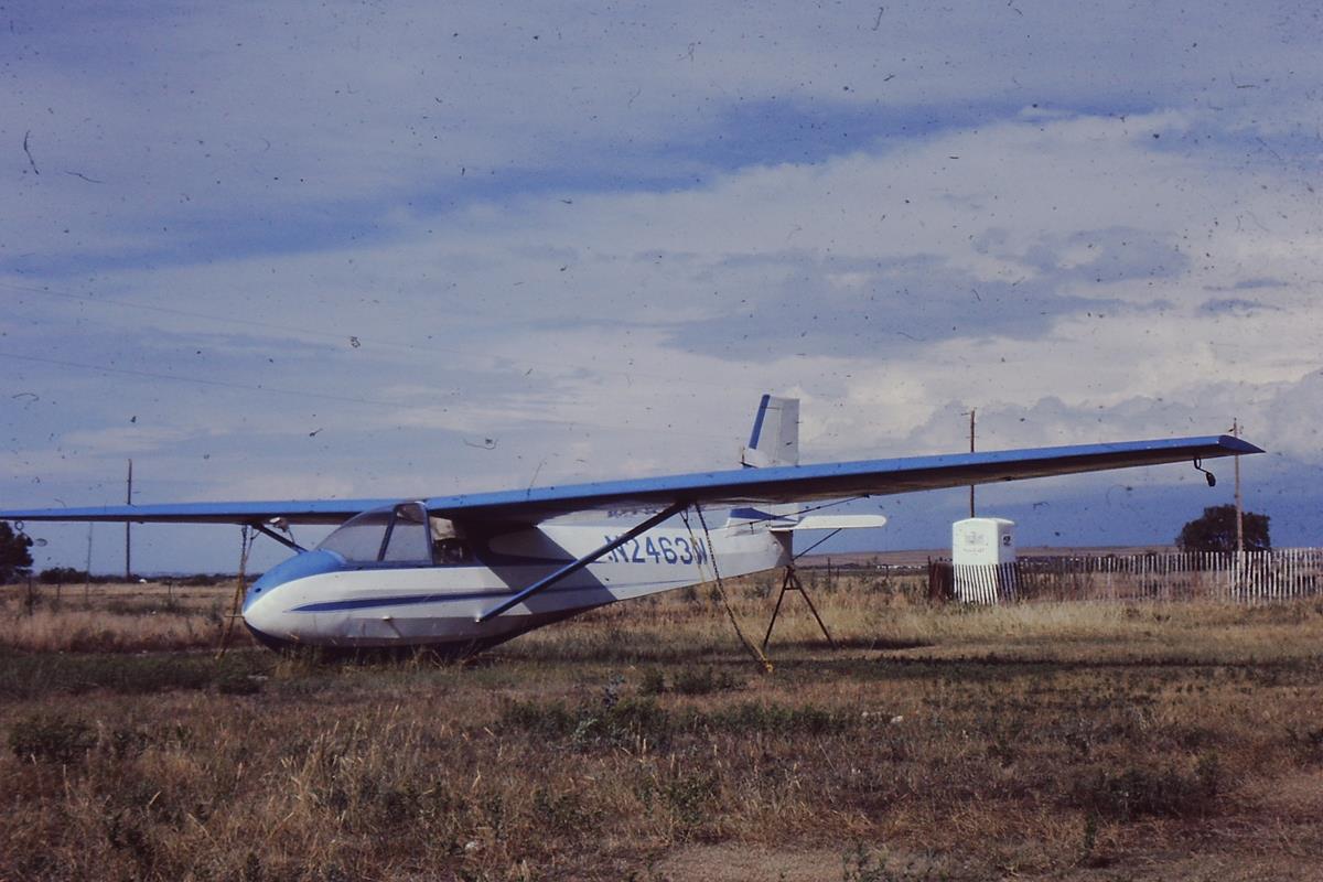 Schweizer 2-33 two-place gliders at Boulder Airport, Colorado, August 1981