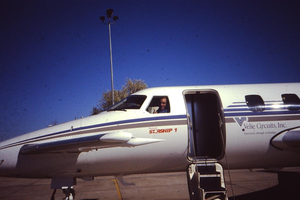 Beechcraft Starship at Jeffco Airport, September 1990