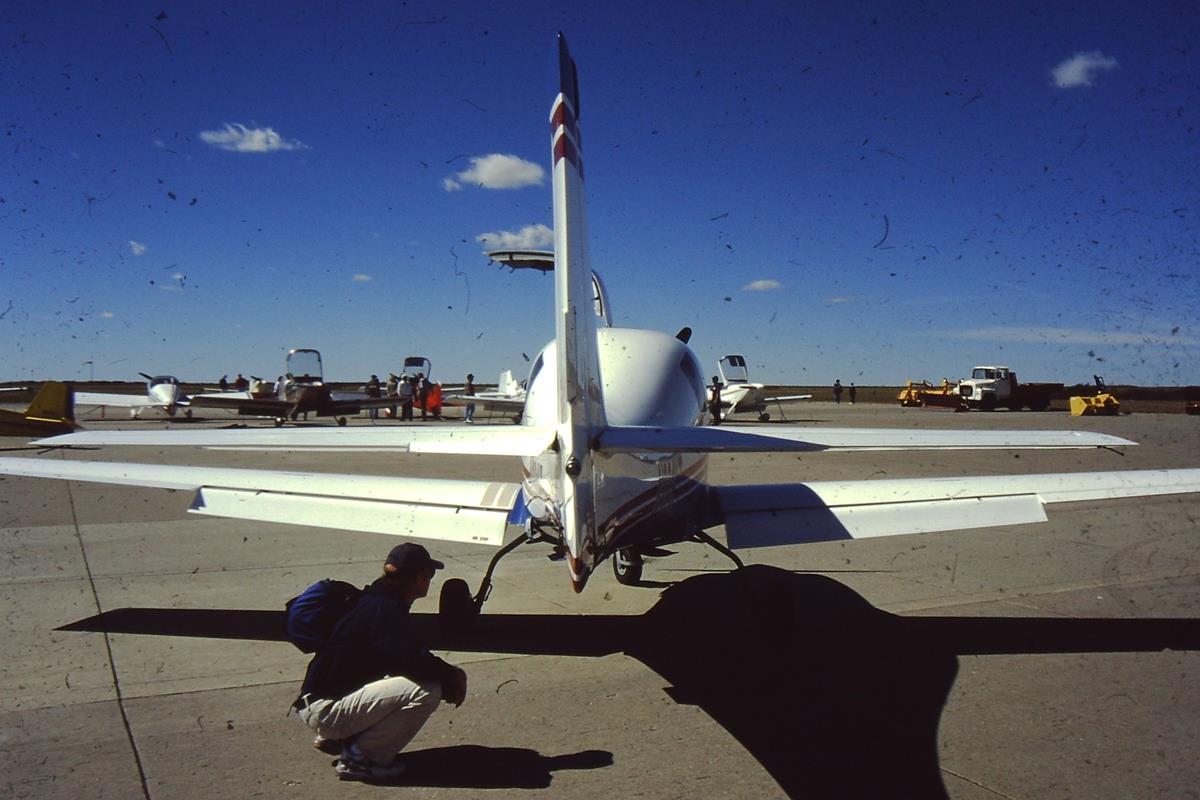 Lancair at a Fly-In Breakfast at Longmont Airport, February 1999