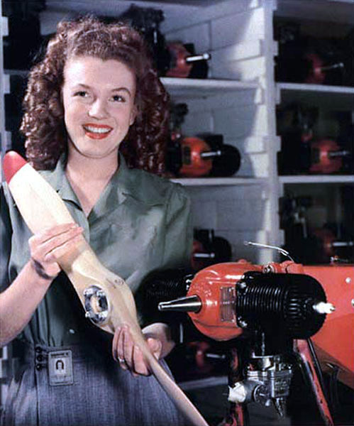 Marilyn Monroe at the Radioplane factory