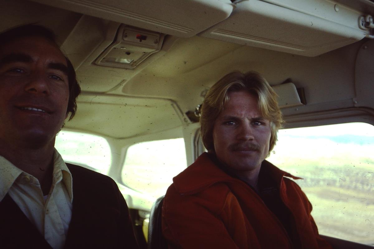 Mick Adams flying a Cessna 172, 1978