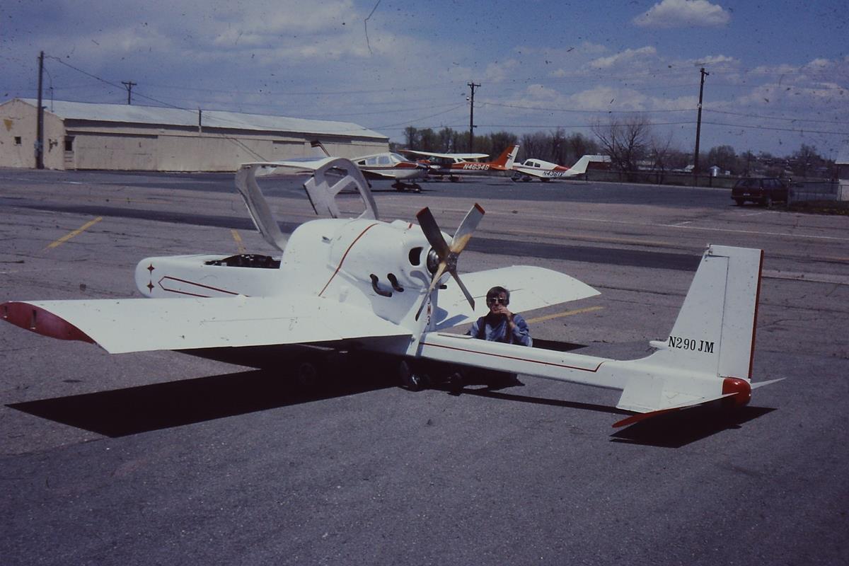 Al Mullan with his Homebuilt Airplane, June 1988