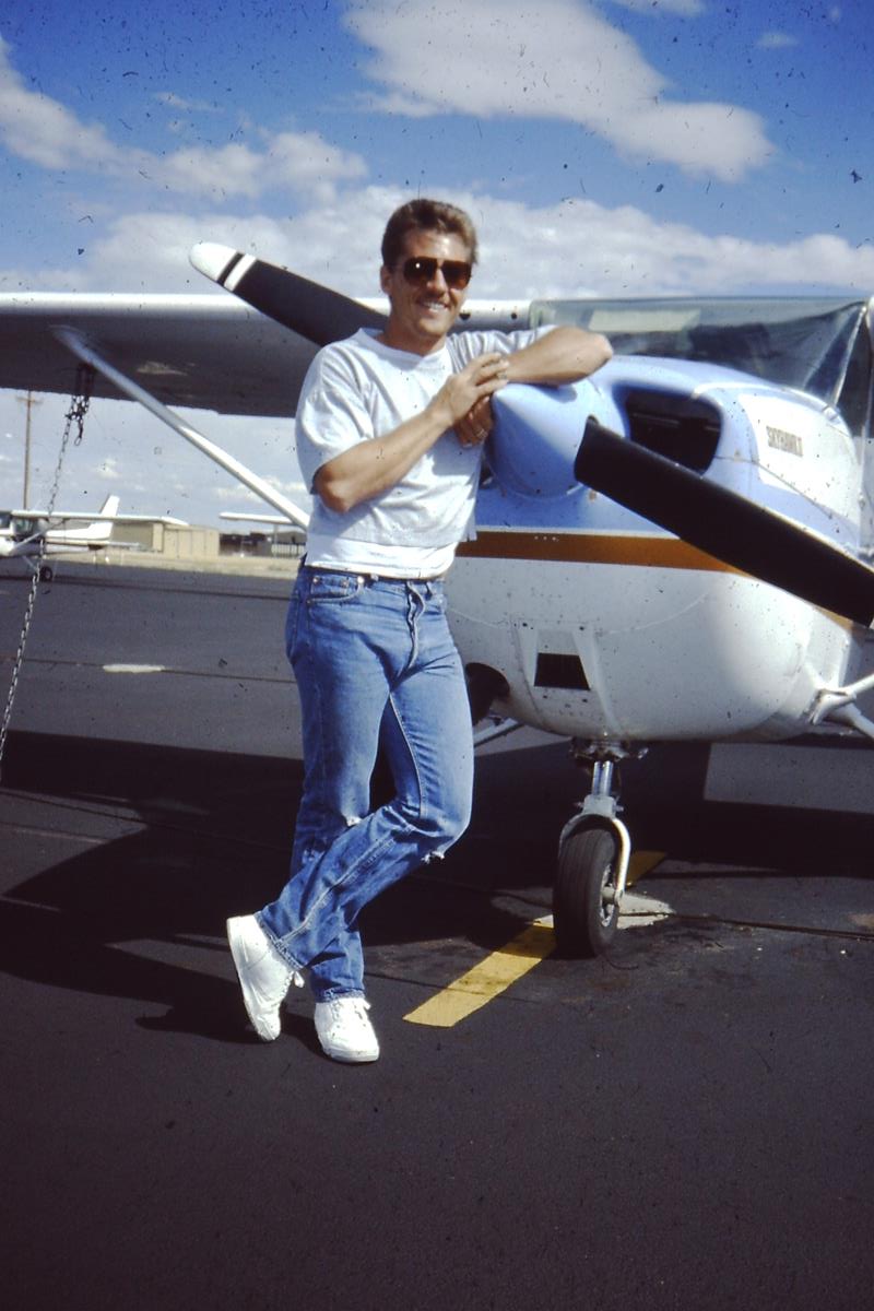 Dean Hinton at Jeffco Airport with Cessna, September 1991