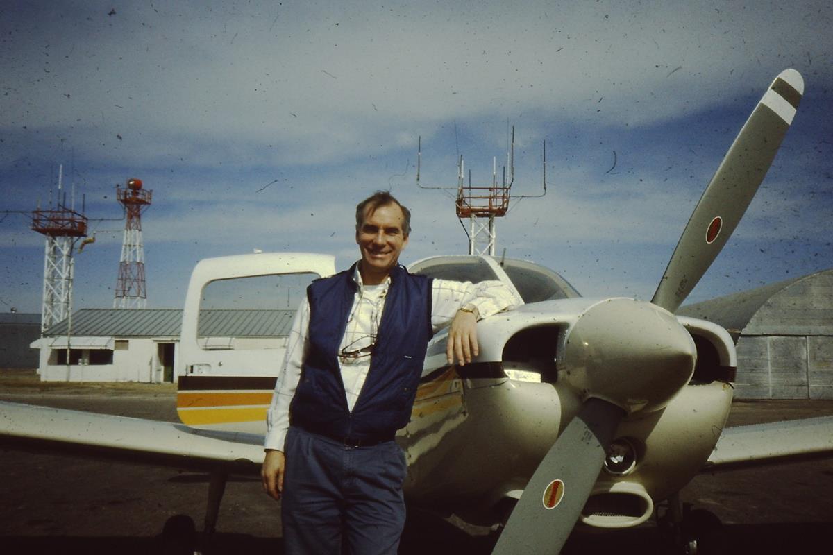 David Barth at Akron Airport, Colorado, February 1992