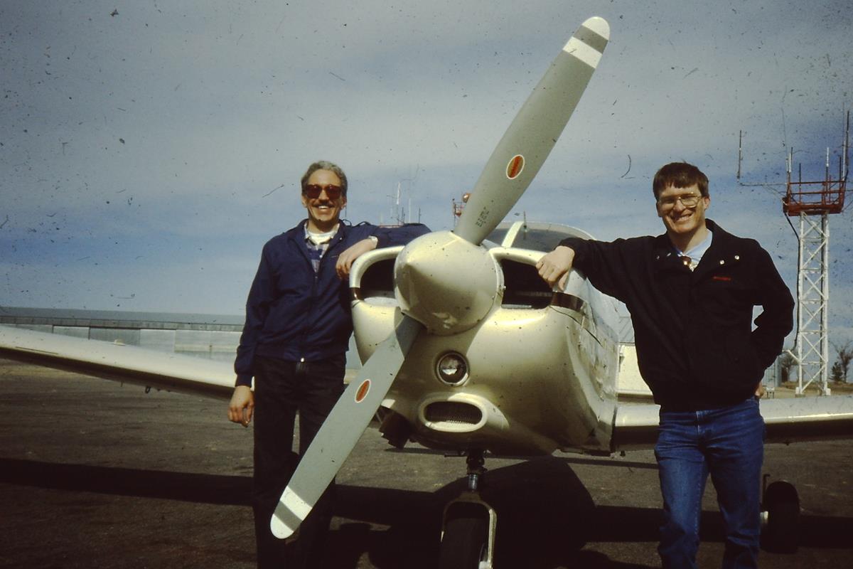Larry Watkins and Pat Pickett at Platte Valley Airport, Colorado, February 1992