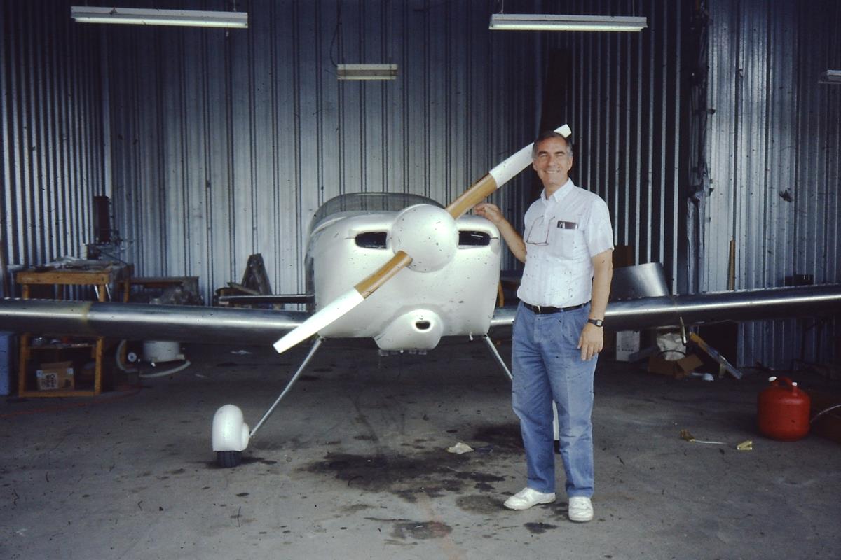 Peter Fox and his RV6 in Longmont, Colorado, June, 1993
