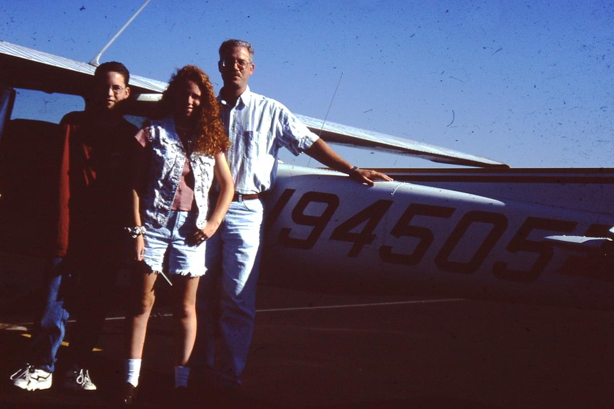 Scott Lamond, Pilot, with his kids, August 1996