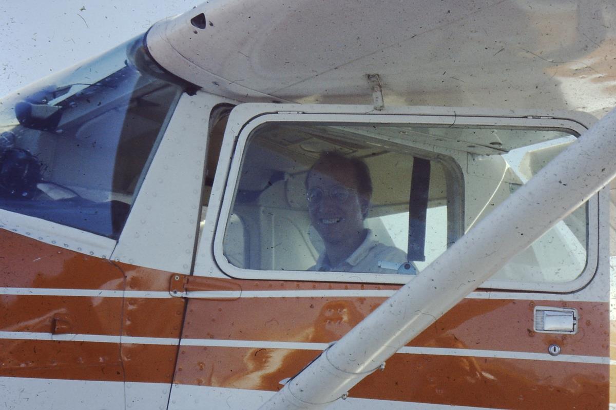 Jerry Koedam, Pilot, at Jeffco Airport, October 1996
