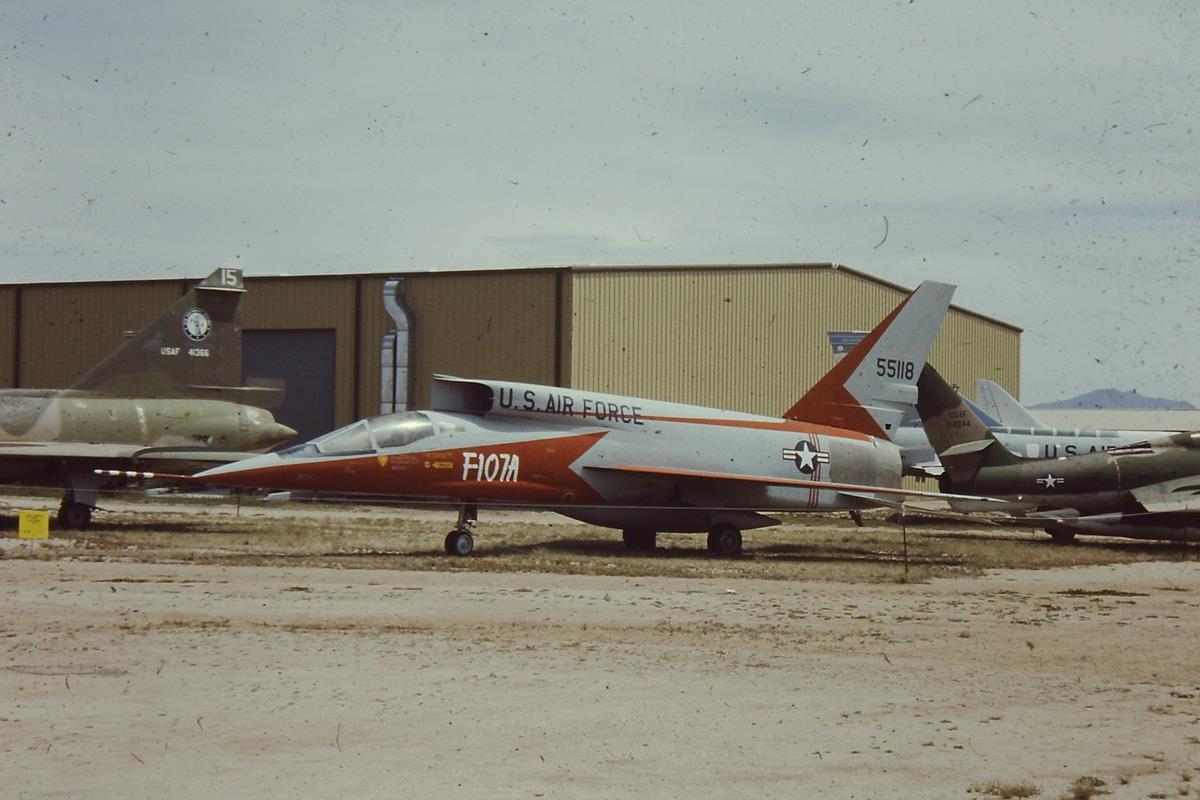 North American F-107 Ultra Sabre at Pima Air Museum, Tucson, Arizona, March 1990