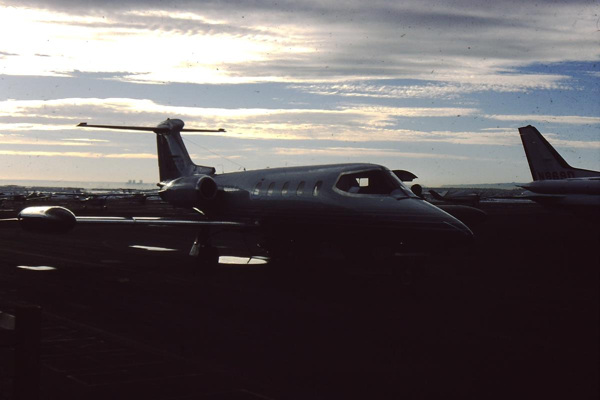 Learjet at Jeffco Airport, November 1986