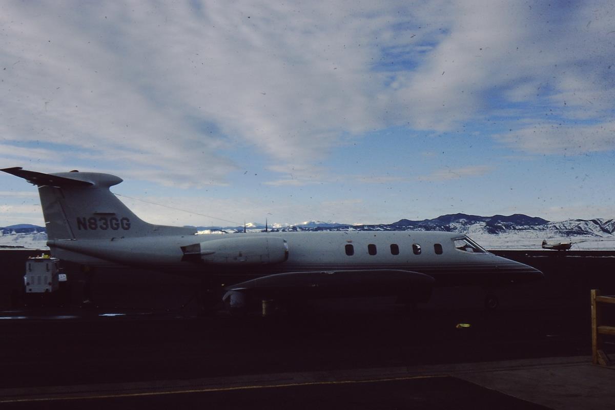 Learjet at Jeffco Airport, November 1986