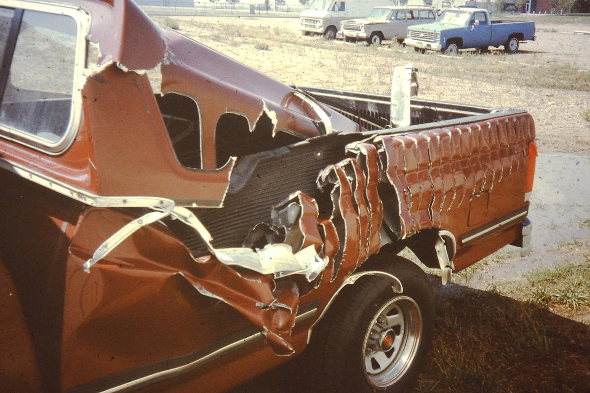 Pickup Truck hit by an Aerostar, Jeffco Airport, October 1995