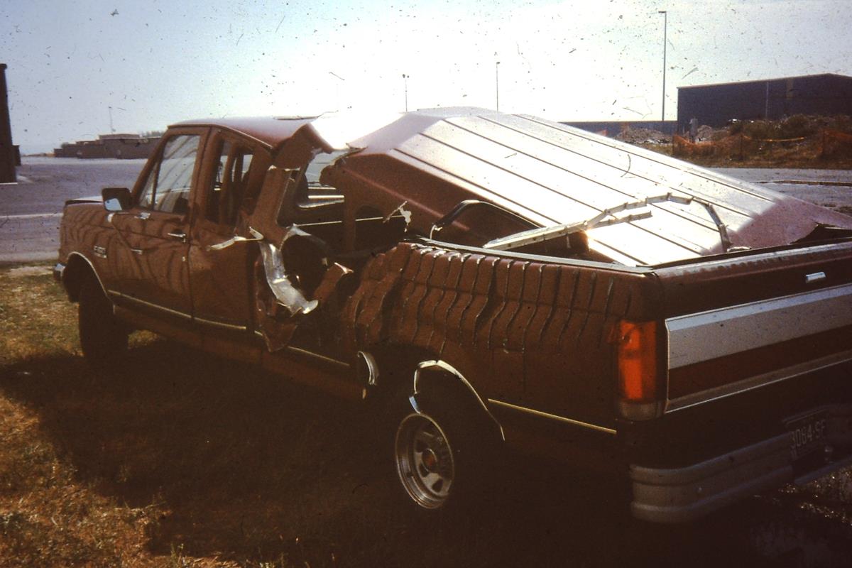 Pickup Truck hit by an Aerostar, Jeffco Airport, October 1995