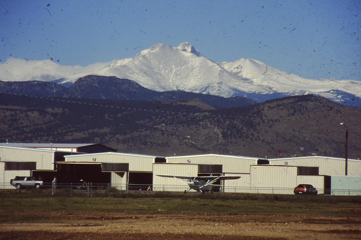 Longs Peak as seen from Longmont Airport, Colorado, September 1996