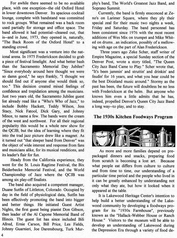 Lakewood Historical Society Newsletter, Summer 1999