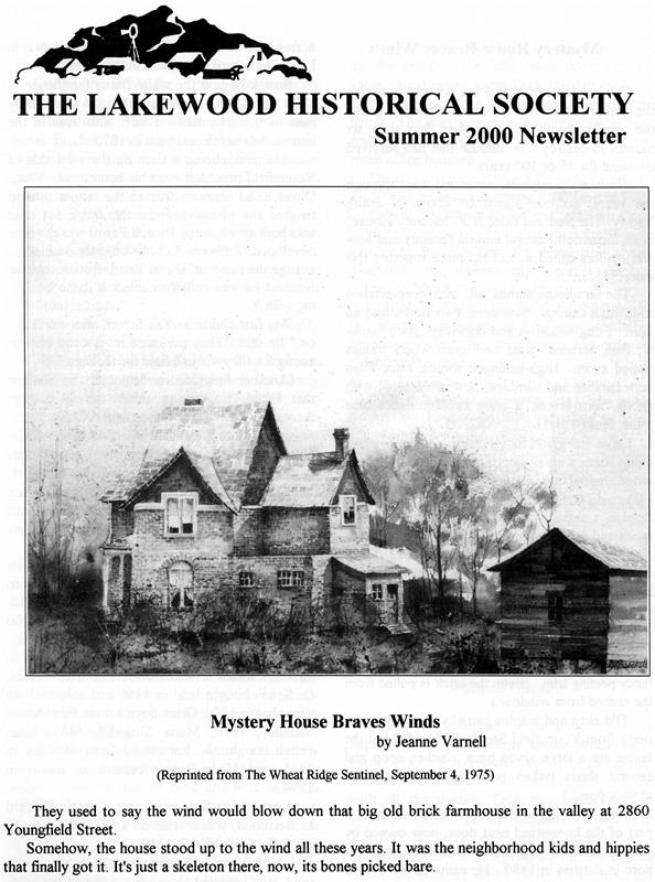 Lakewood Historical Society Newsletter, Summer 2000
