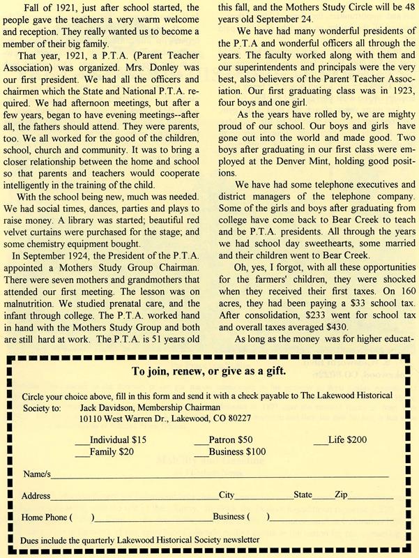 Lakewood Historical Society Newsletter, Winter 2001