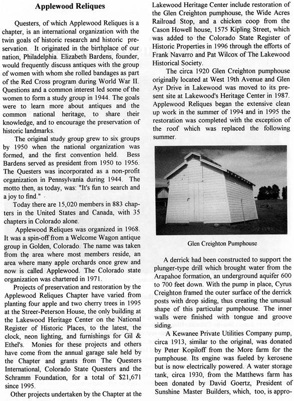 Lakewood Historical Society Newsletter, Summer 2001