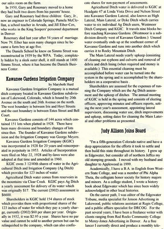 Lakewood Historical Society Newsletter, Spring 2002