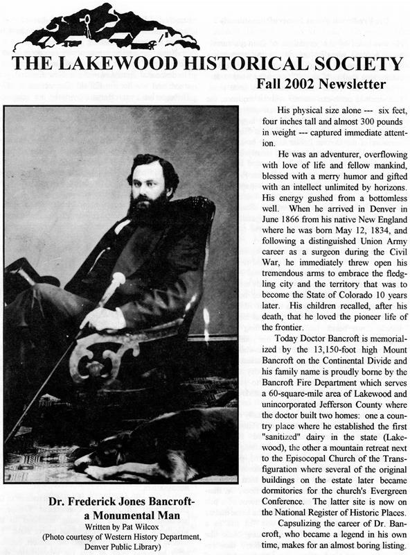 Lakewood Historical Society Newsletter, Fall 2002