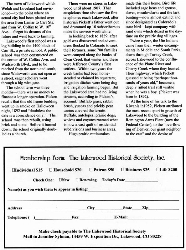 Lakewood Historical Society Newsletter, Fall 2006