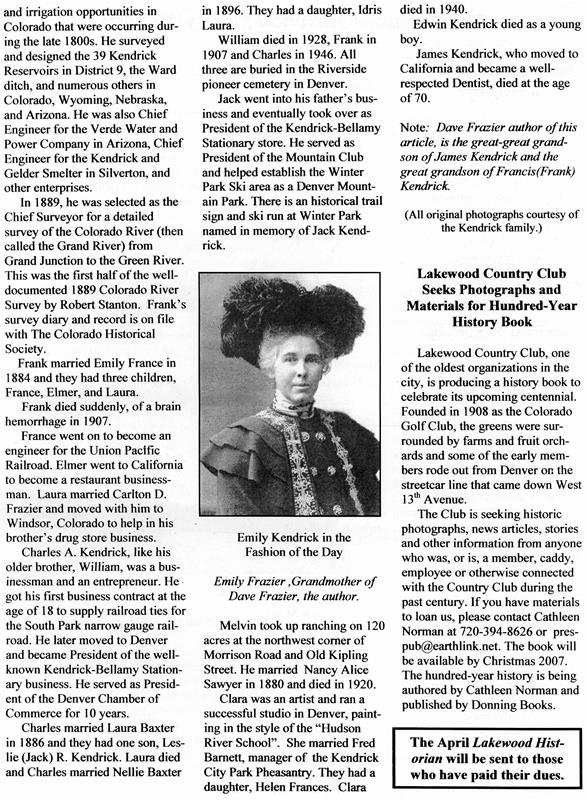 Lakewood Historical Society Newsletter, Winter 2007