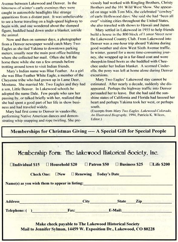 Lakewood Historical Society Newsletter, Fall 2007