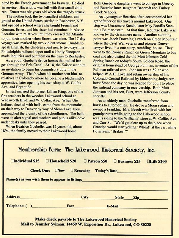 Lakewood Historical Society Newsletter, Winter 2008