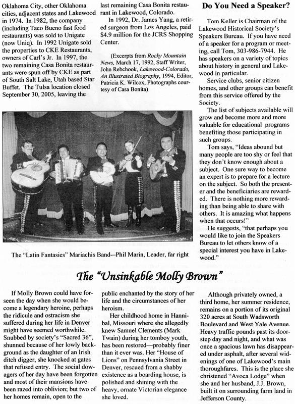 Lakewood Historical Society Newsletter, Spring 2008