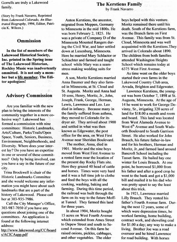 Lakewood Historical Society Newsletter, Summer 2008