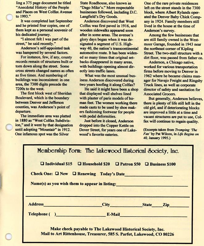 Lakewood Historical Society Newsletter, Sumnmer 2010