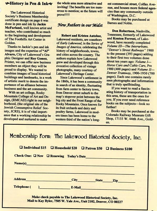 Lakewood Historical Society Newsletter, Summer 2011