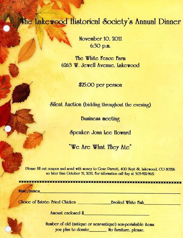 Lakewood Historical Society Newsletter, Fall 2011