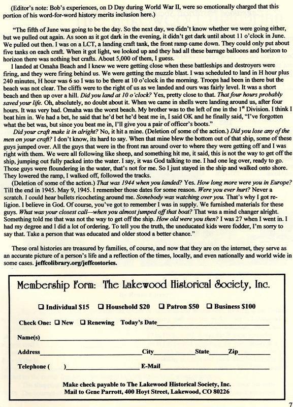 Lakewood Historical Society Newsletter, Fall 2012