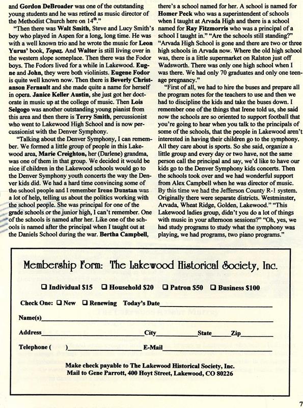 Lakewood Historical Society Newsletter, Spring 2013