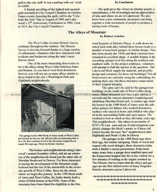 Lakewood Historical Society Newsletter, Fall 2014