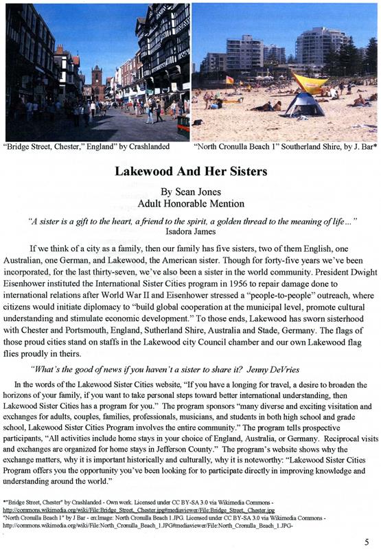 Lakewood Historical Society Newsletter, Winter 2015